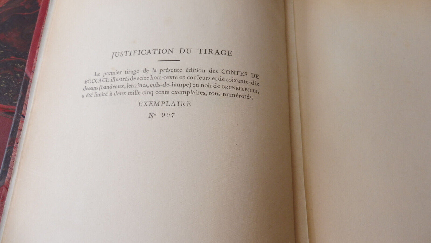 Les Contes de Boccace. Decameron 1934 NUMEROTE illus. Brunelleschi