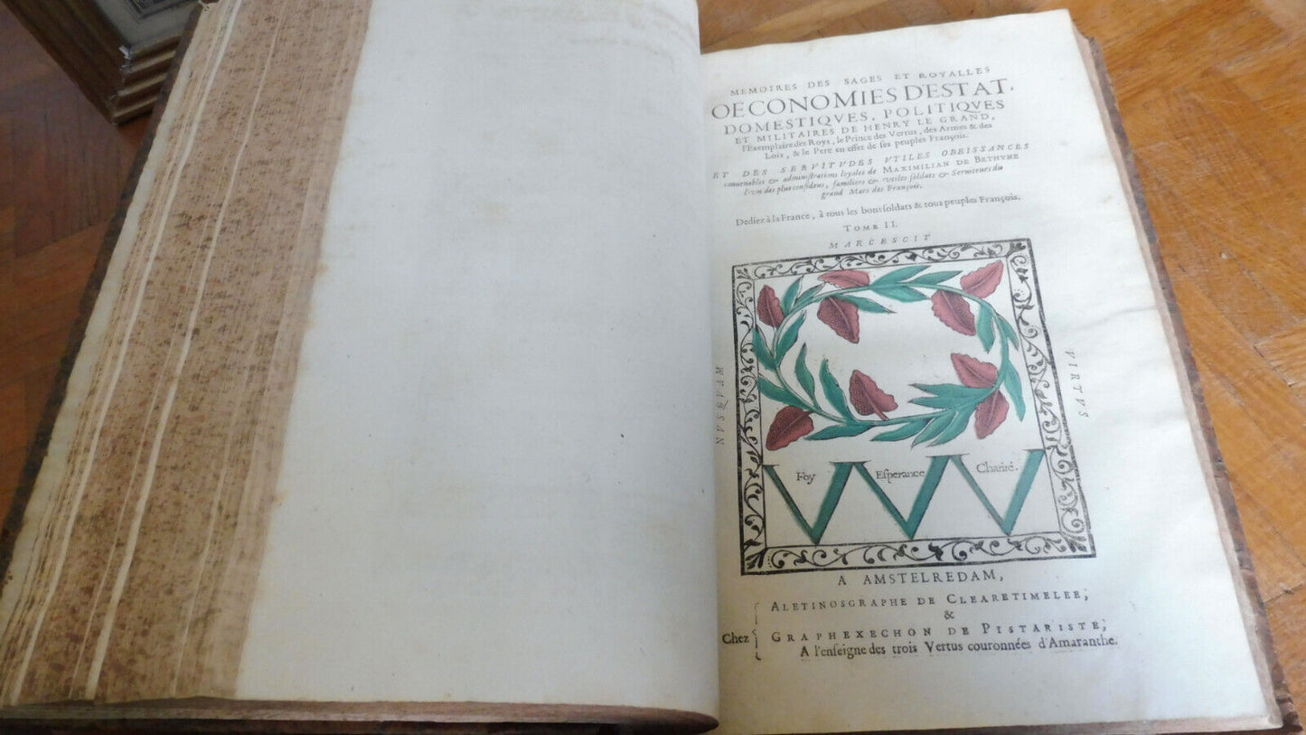 Mémoires de Sully s.d. (c.a. 1650) 2 tomes en 1 vol. IN FOLIO