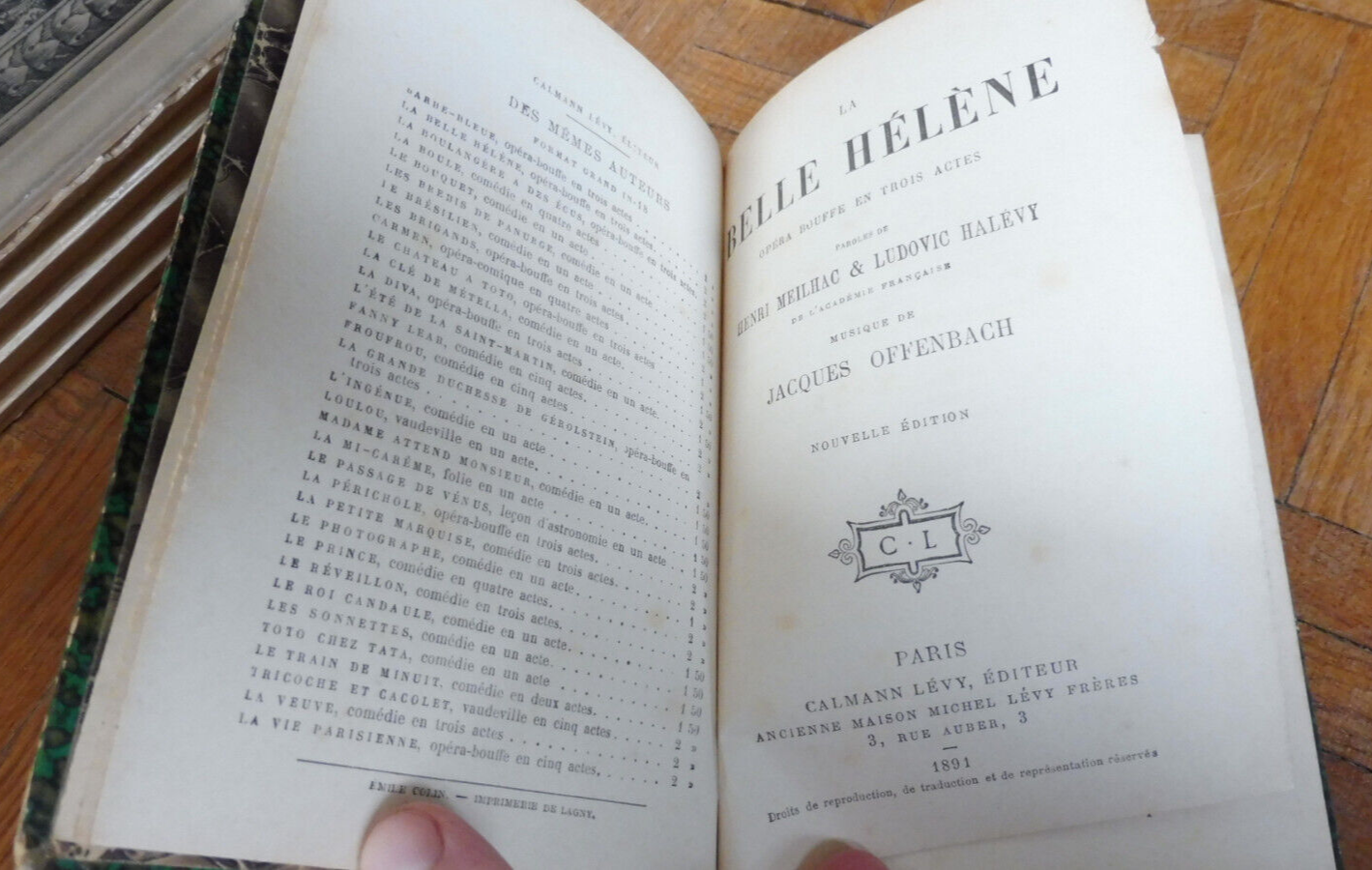 La Belle Hélène. Opéra bouffe en trois actes (Meilhac & Halévy) 1891 LIVRET