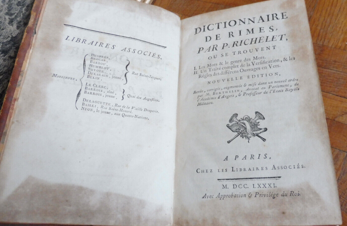 Dictionnaire de rimes (Richelet) 1781