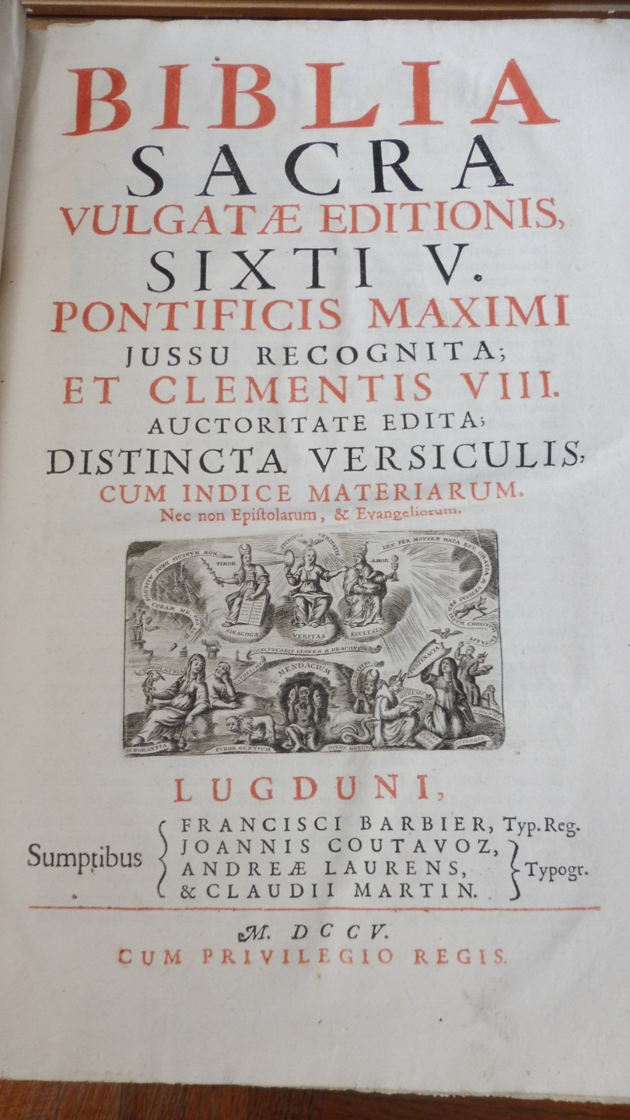 Biblia sacra vulgatae editionis 1705 IN FOLIO