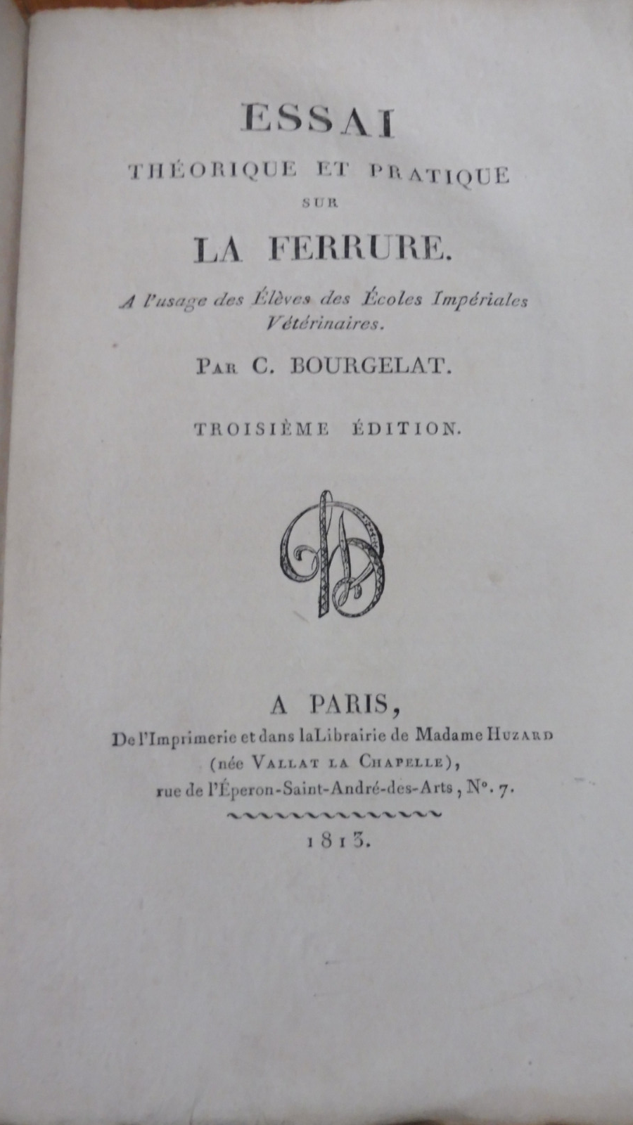 Essai sur la ferrure (C. Bourgelat) 1813