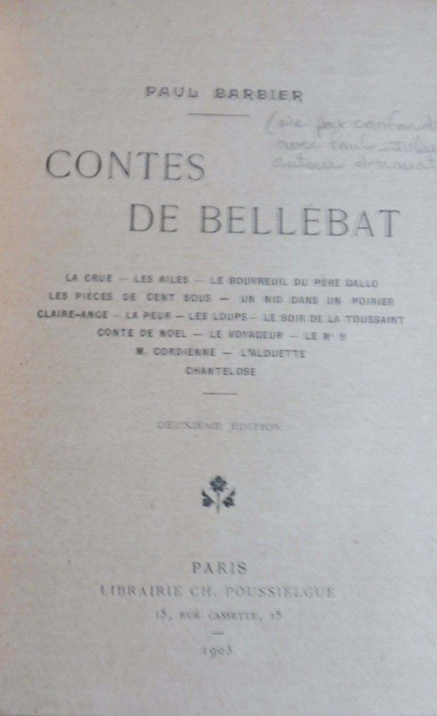 Contes de Bellébat (Paul Barbier) 1903