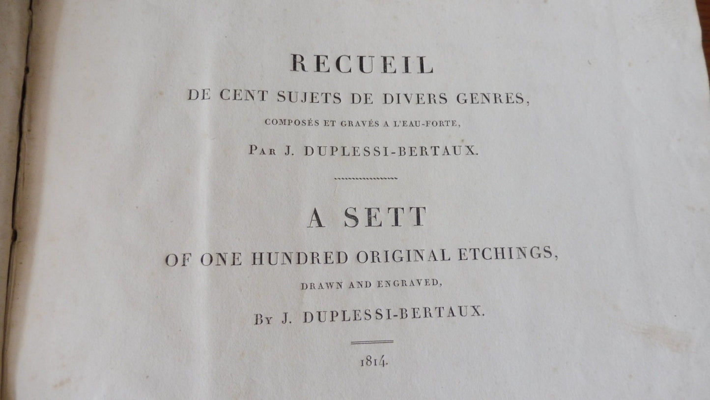 Recueil de cent sujets de divers genres (J. Duplessi-Bertaux) 1814 GRAVURES