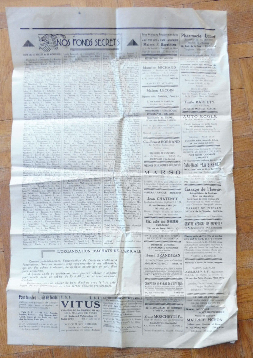 Le Mutilé Parisien sept. oct. 1939 Amicale des Mutilés, Réformés