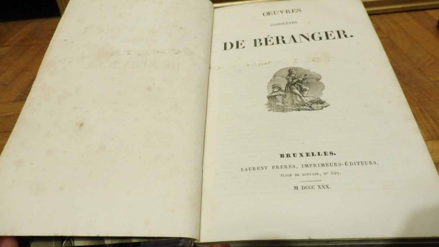 Œuvres complètes de Béranger 1830 2 tomes en 1 vol.