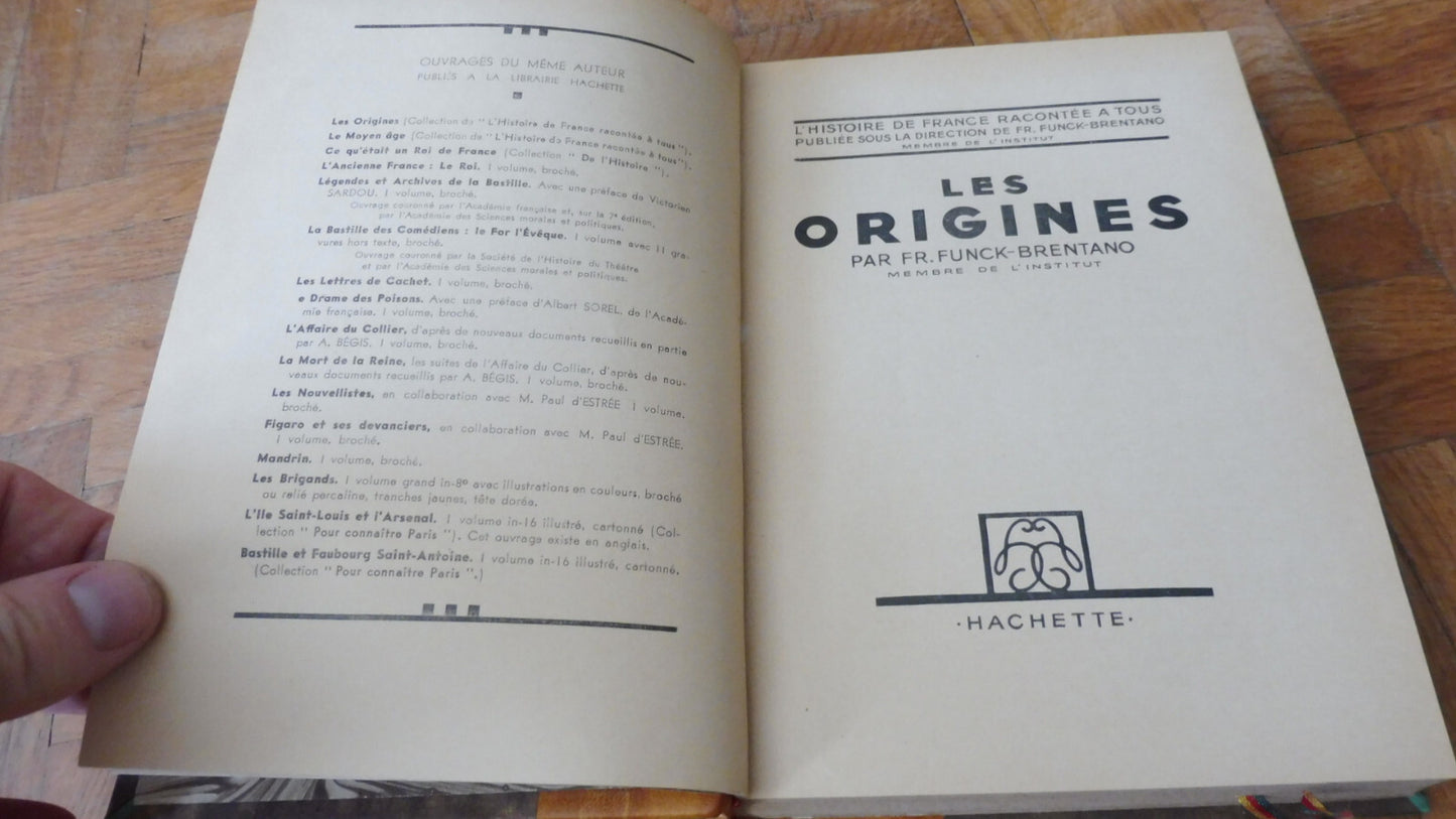 Les origines (Franz Funck-Brentano) 1943 HISTOIRE DE FRANCE
