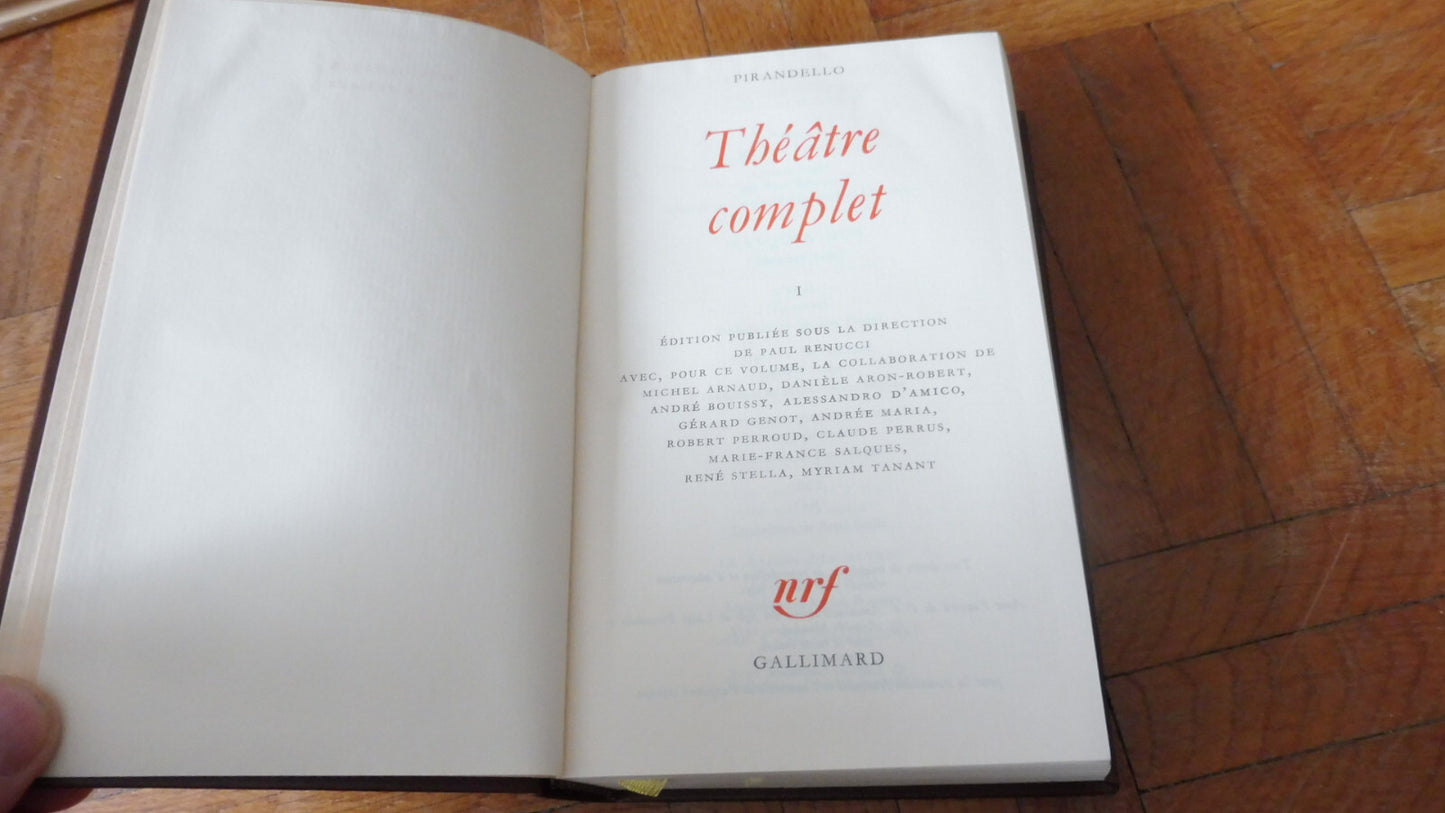 Théâtre complet de Pirandello. Tome 1 1977 PLEIADE