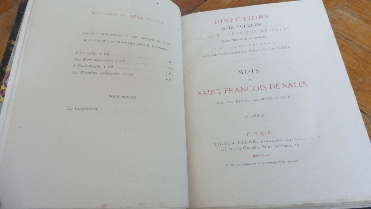 Mois de Saint François de Sales 1875
