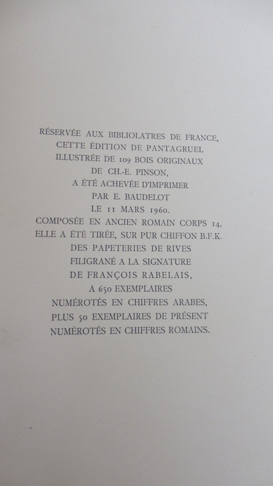 Pantagruel (Rabelais) 1960 illus. Pinson