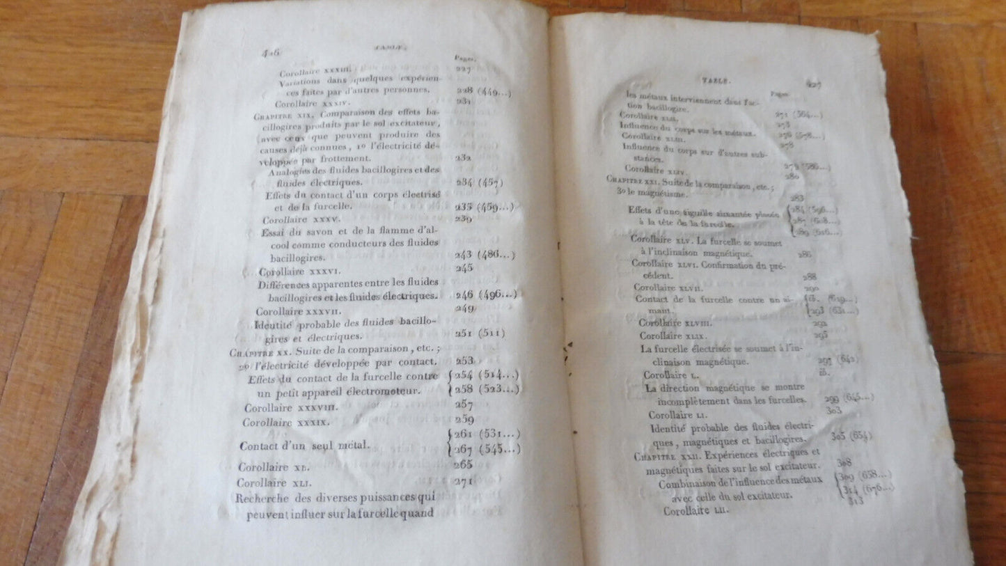 Recherches sur quelques effluves terrestres (De Tristan) 1826 DIVINATOIRE