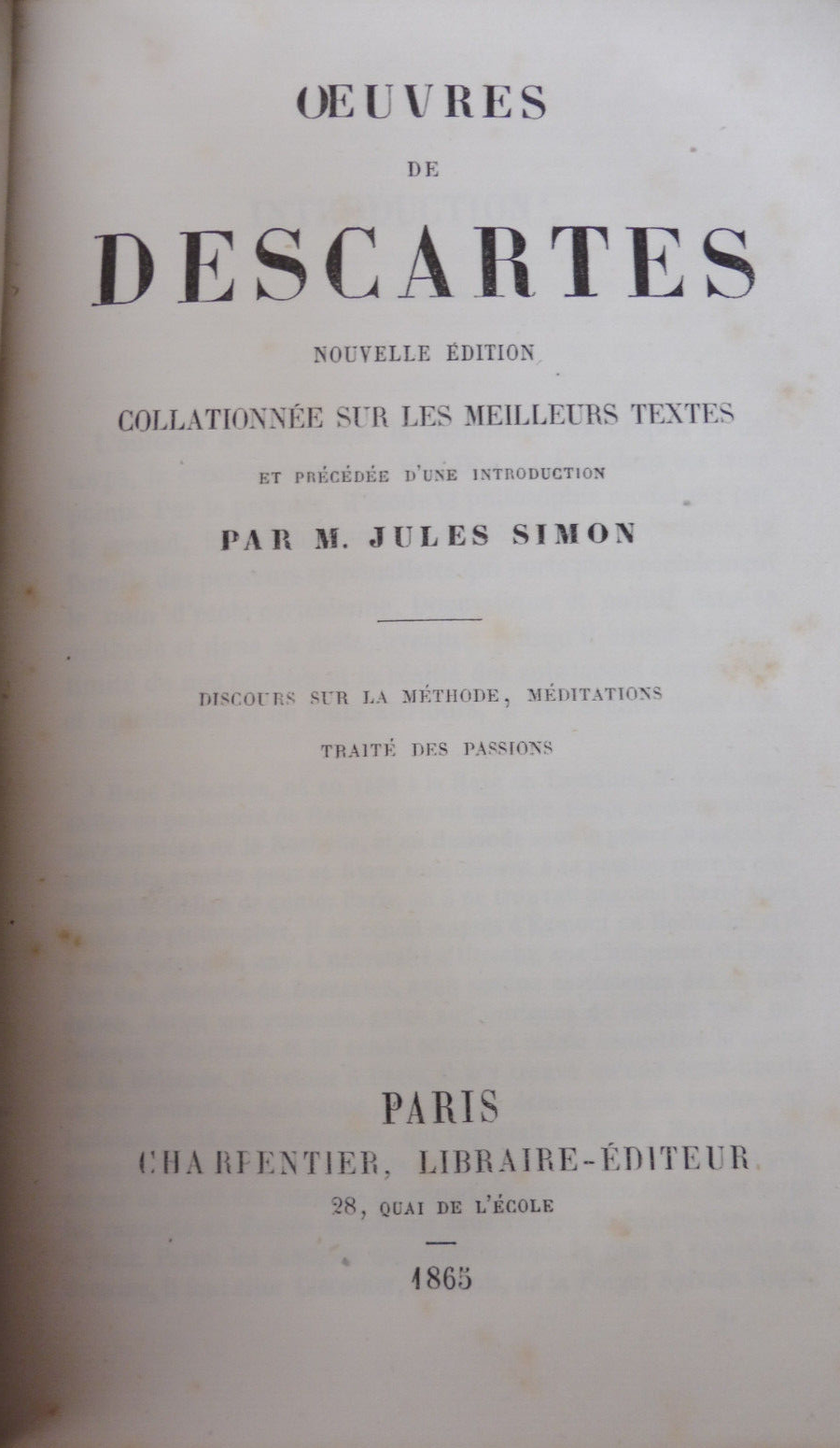 Oeuvres de Descartes 1865