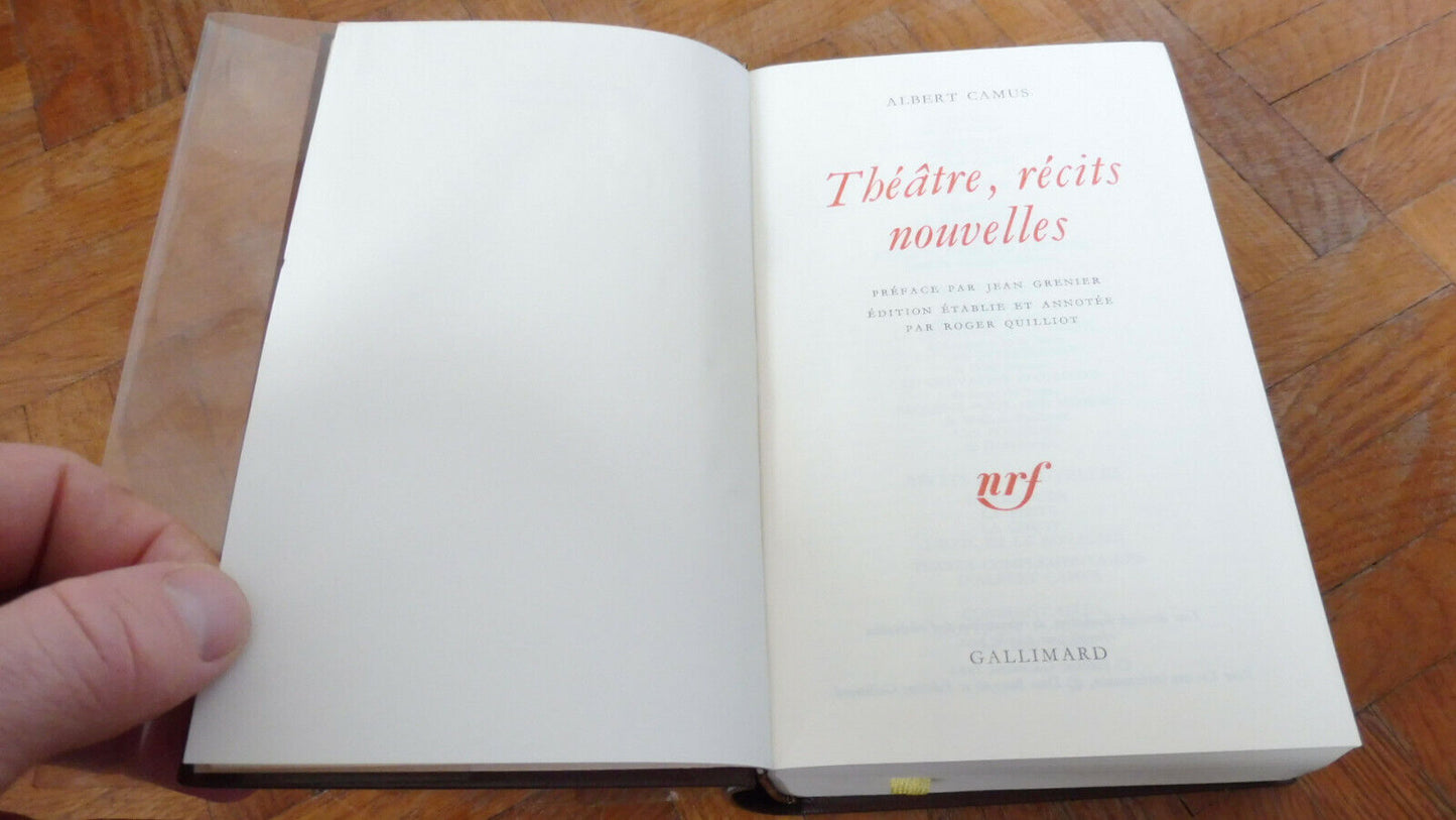 Théâtre. Récits. Nouvelles (Albert Camus) 1985 PLEIADE TBE