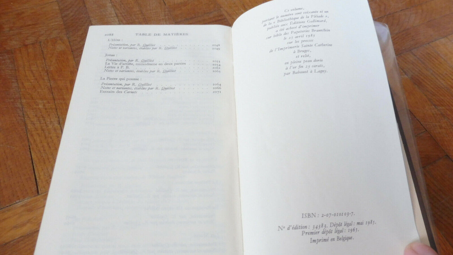 Théâtre. Récits. Nouvelles (Albert Camus) 1985 PLEIADE TBE