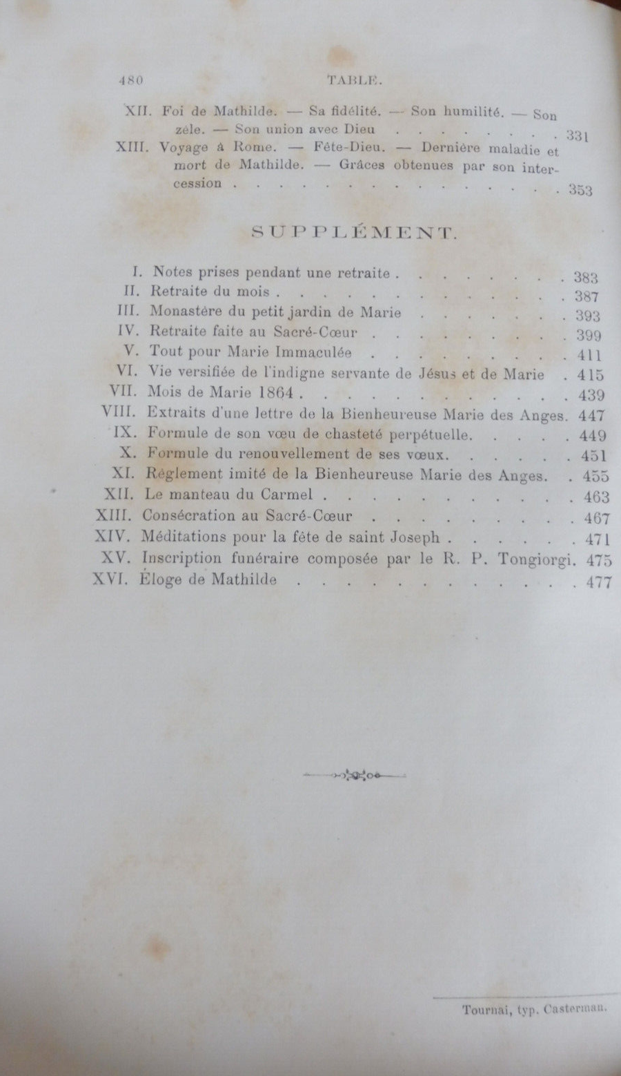 Vie de Mathilde de Nédonchel 1877