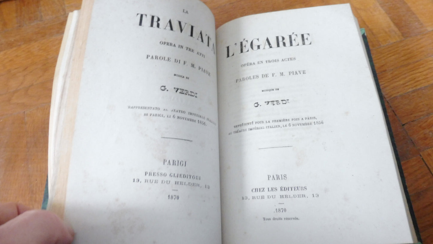 Opéra (Rossini, Verdi... ) XIXe siècle 6 tomes en 1 vol.