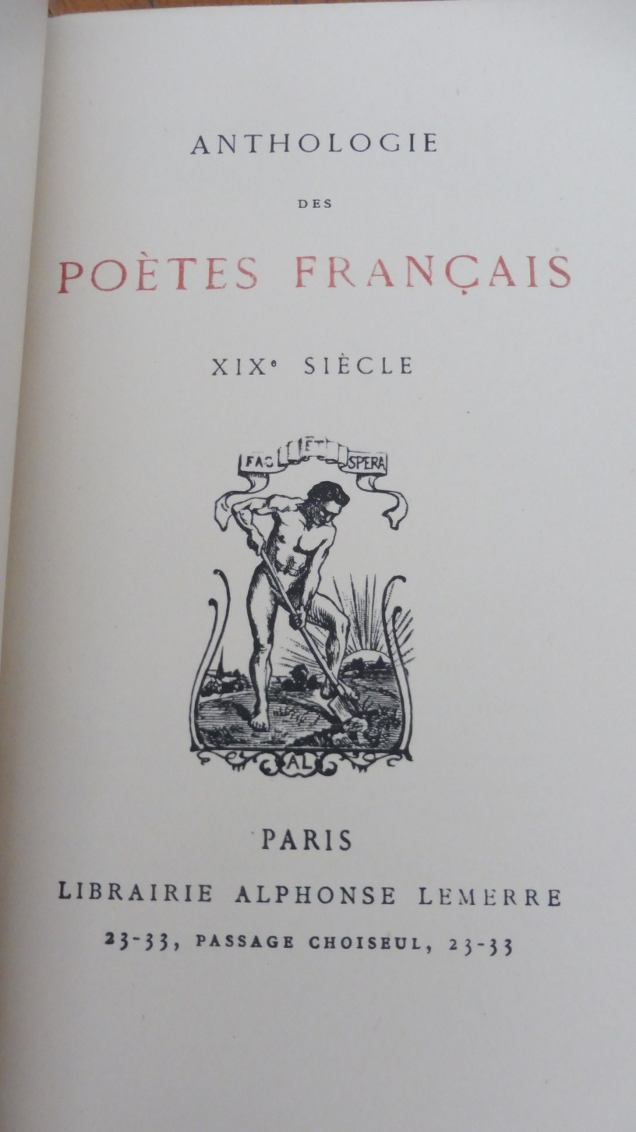 Anthologie des poètes français. XIXe siècle 1947