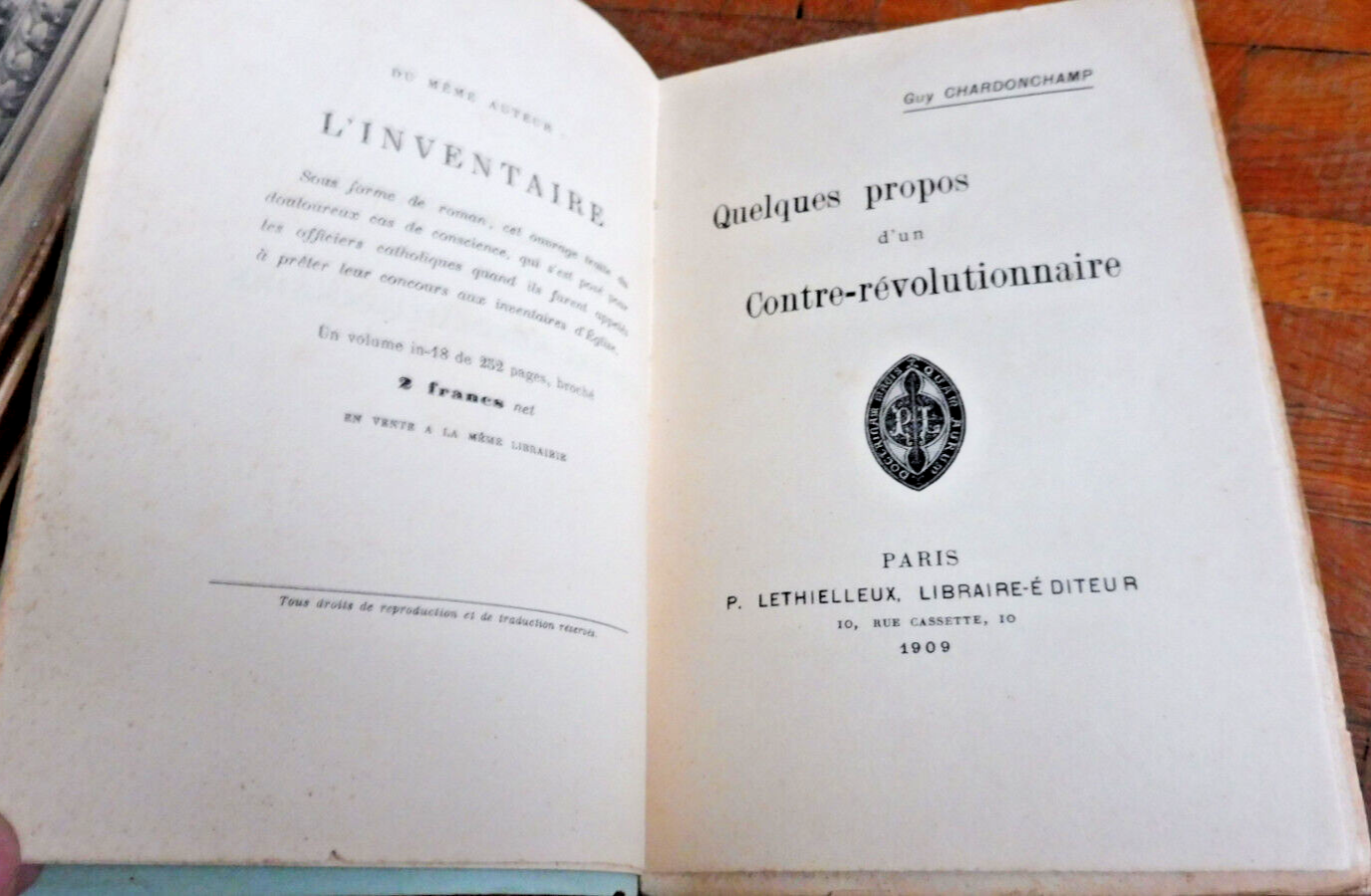 Quelques propos d'un contre-révolutionnaire (G. Chardonchamp) 1909