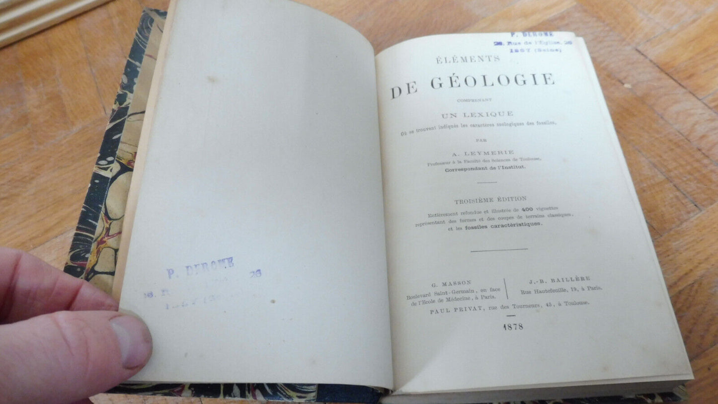 Eléments de géologie (A. Leymerie) 1878 PALEONTOLOGIE