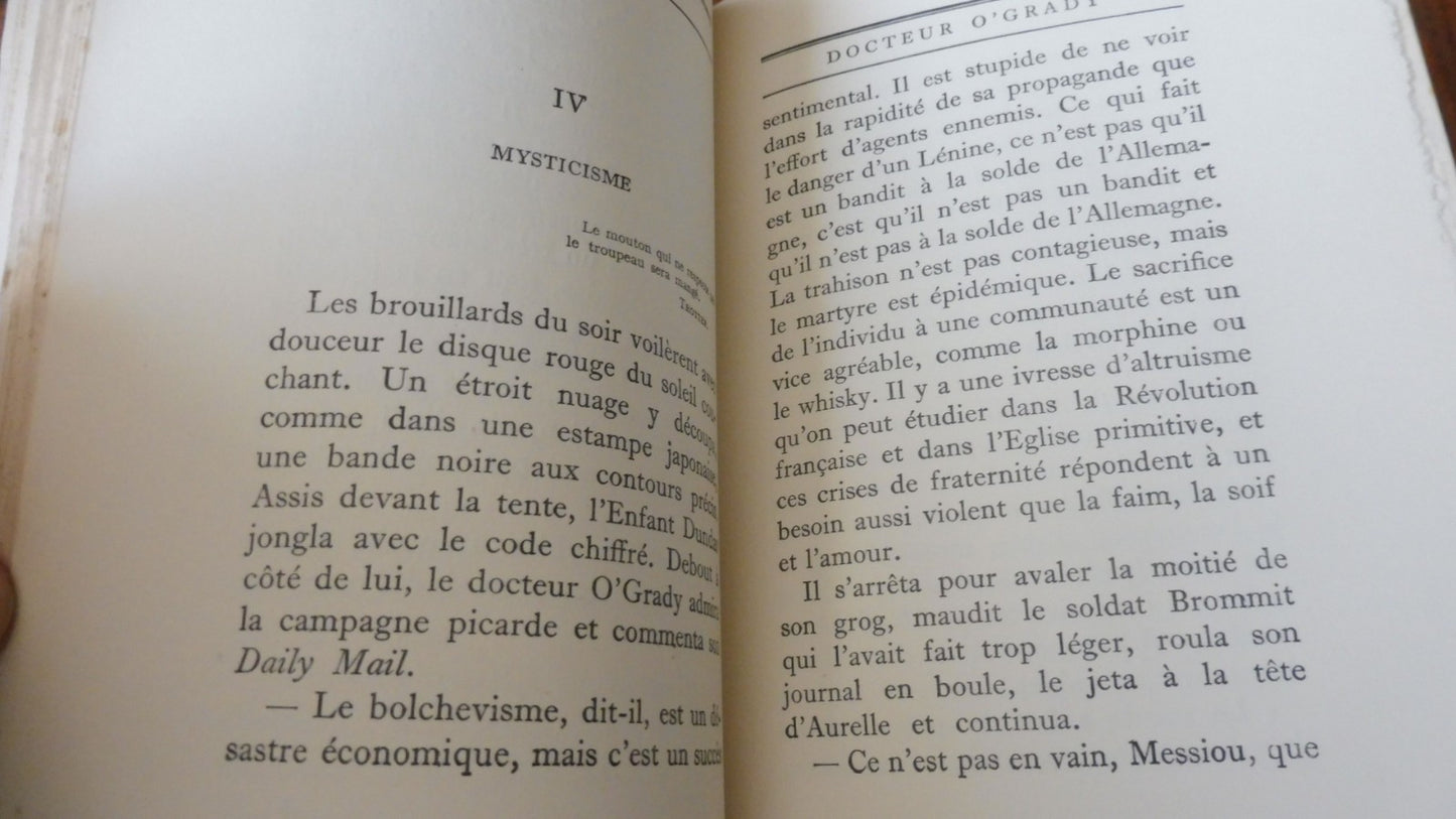 Le Discours du docteur O'Grady (André Maurois) 1928 VELIN