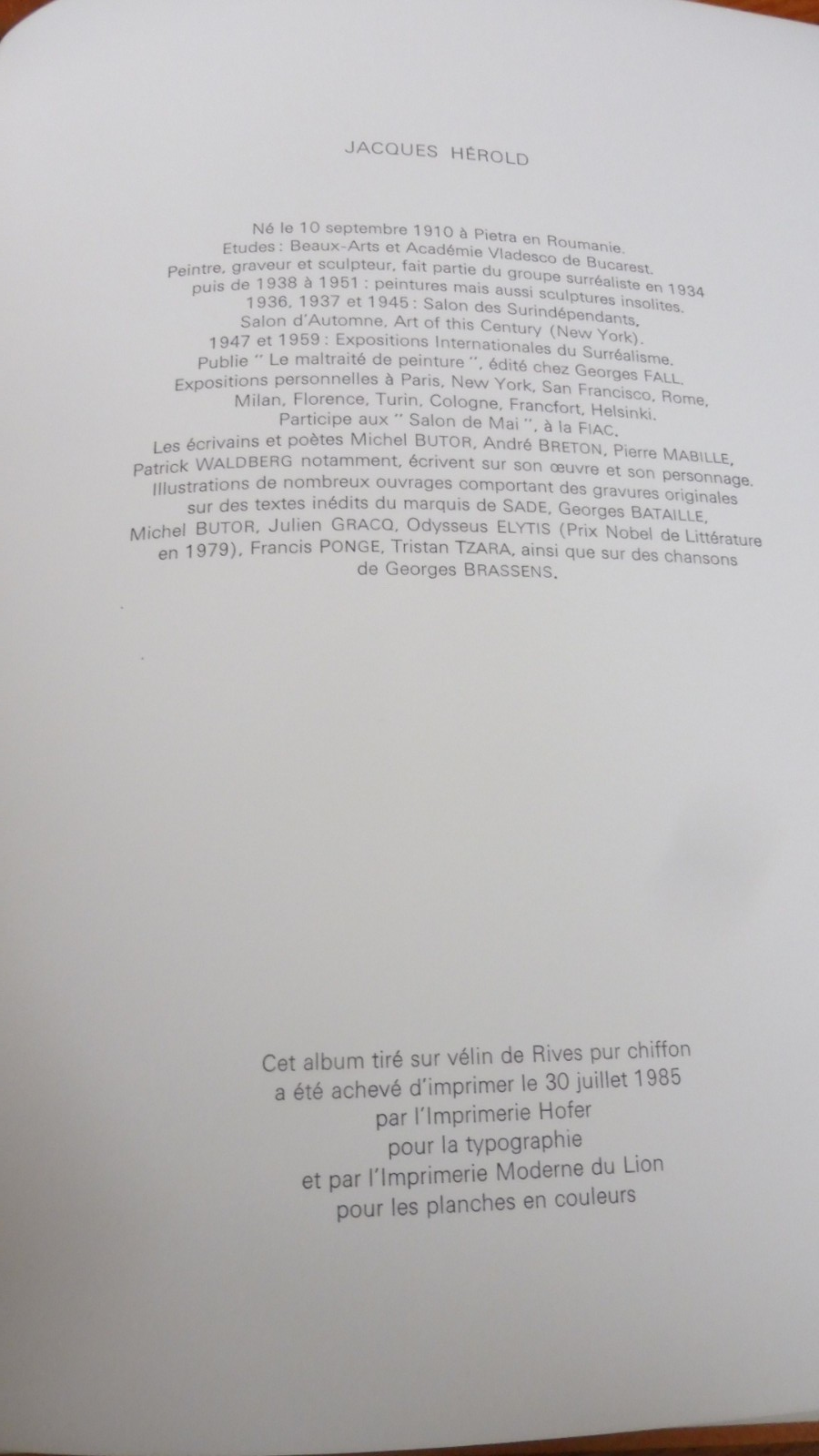 Passages de fleurs (Hérold) 1985