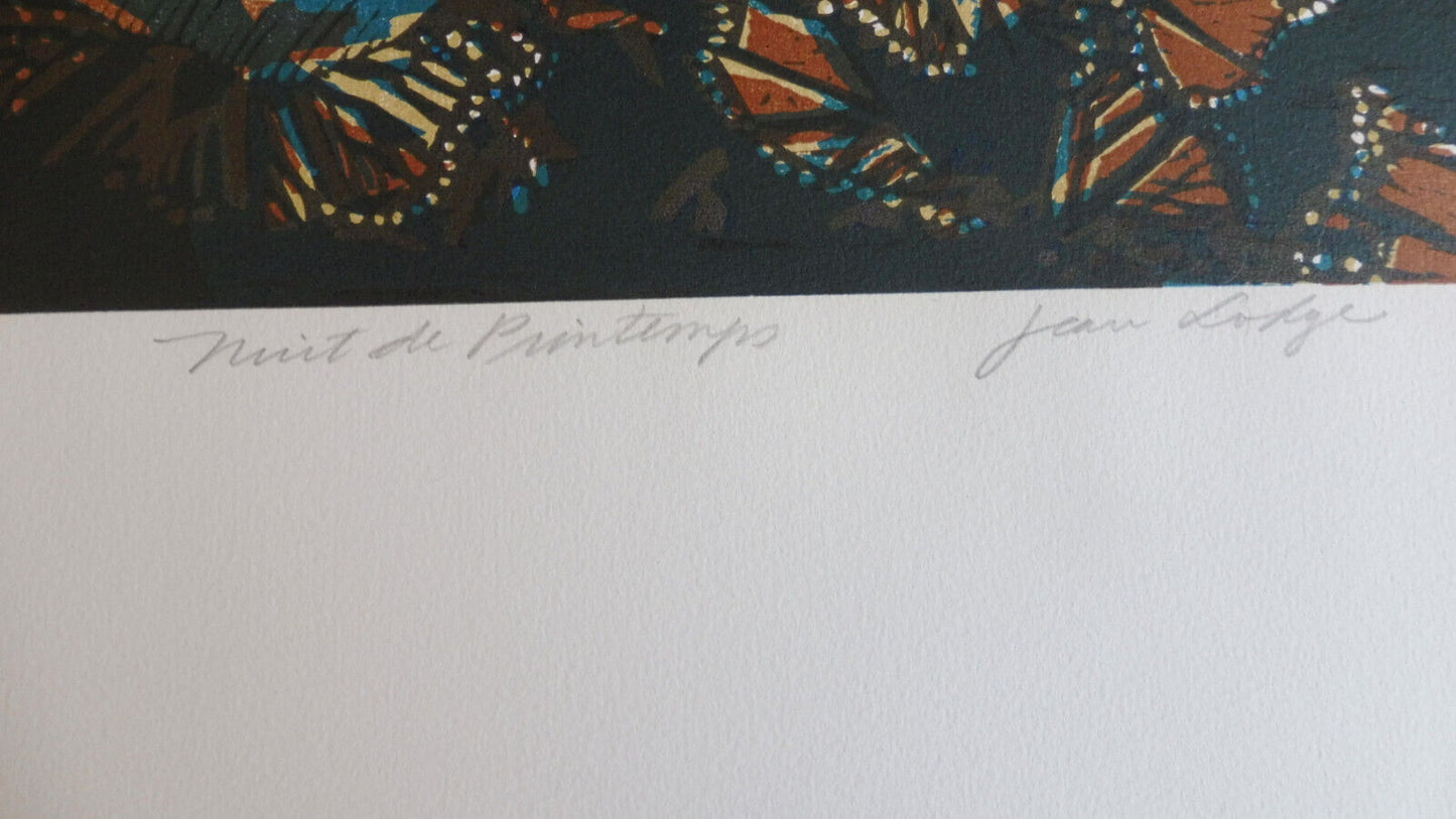 Nuit de printemps. Litho Jean Lodge SIGNE NUMEROTE 50x65 cm