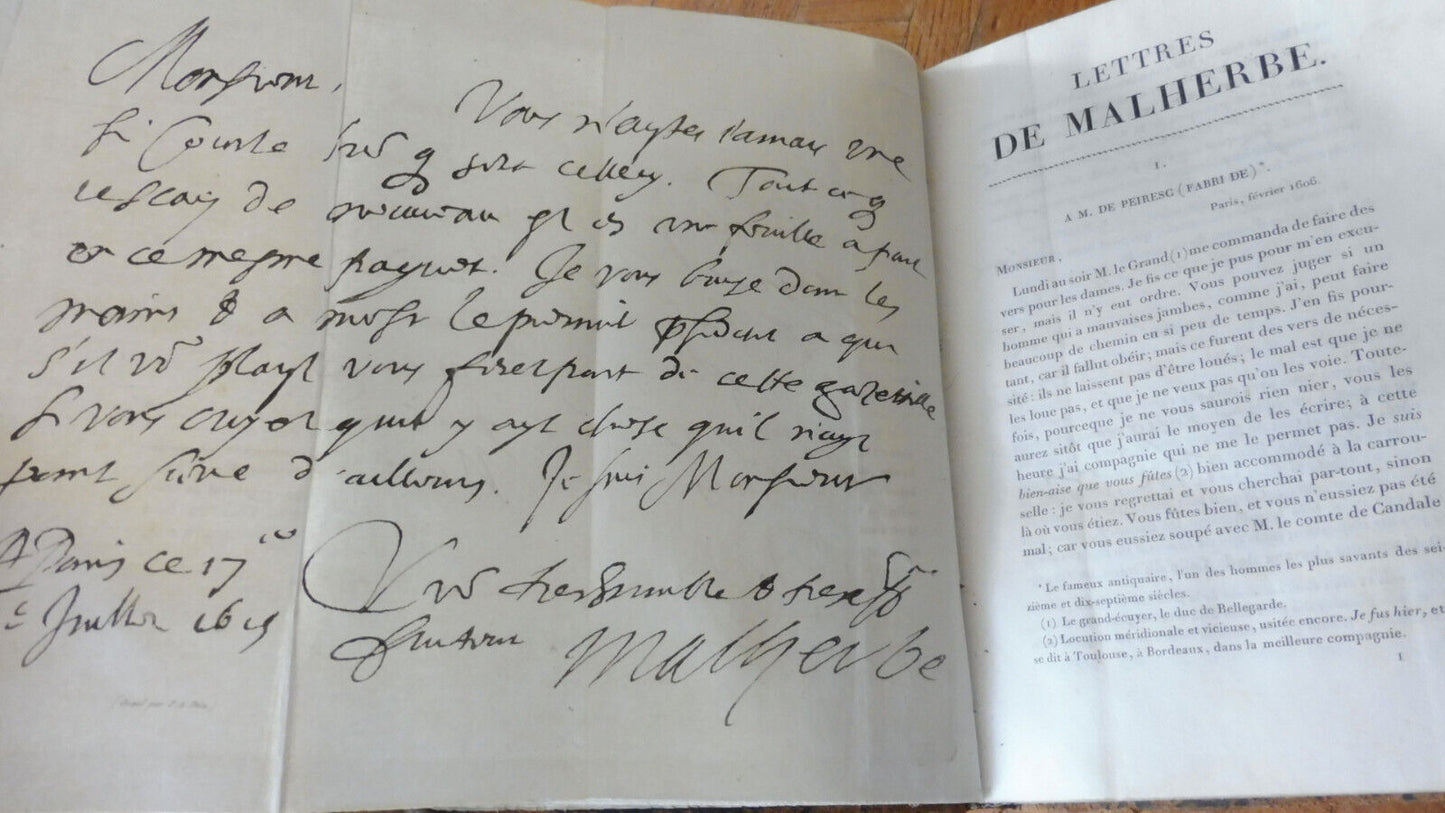 Lettres de Malherbe 1822