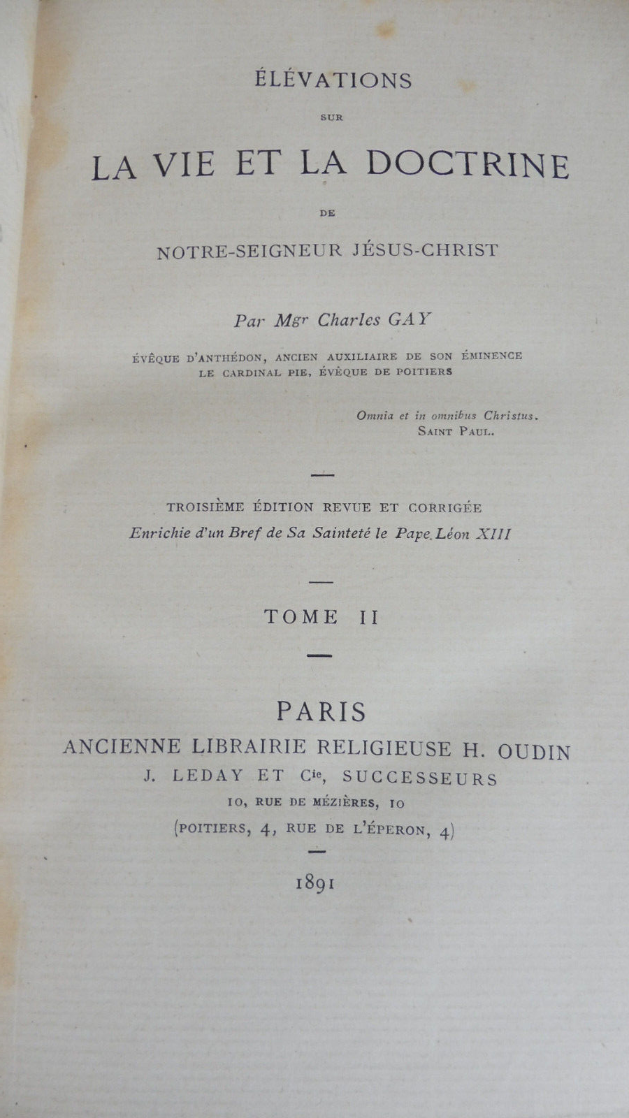 Elévations sur la vie et la doctrine (Gay) 1891 2/2