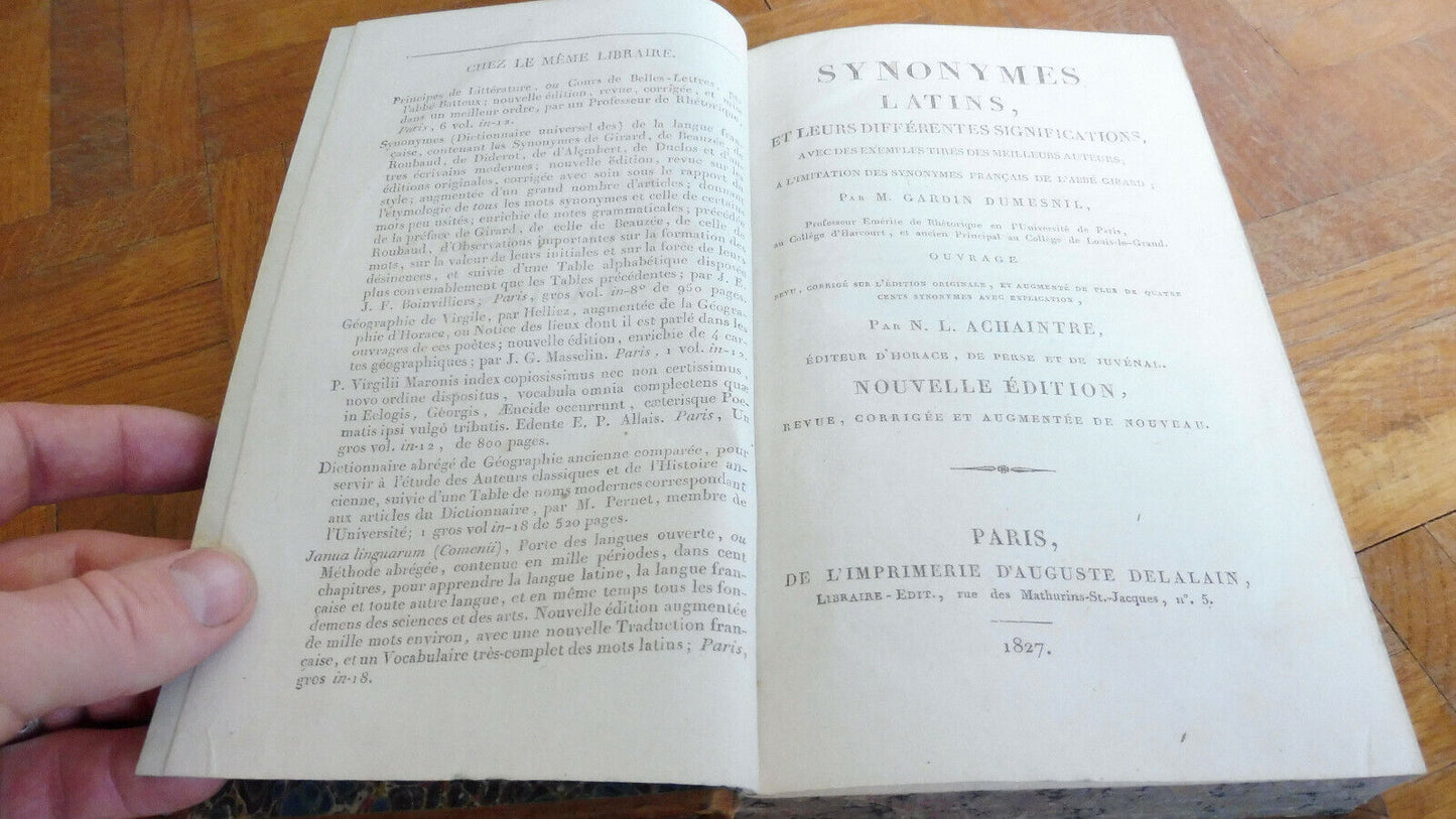 Synonymes latins (Gardin Dumesnil) 1827