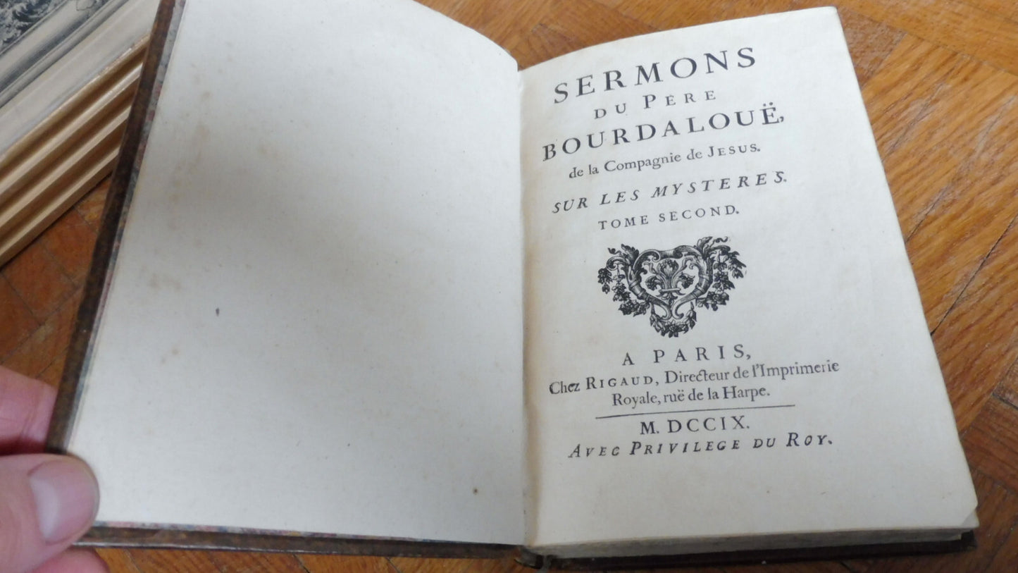 Sermons du père Bourdaloue t.2 1709