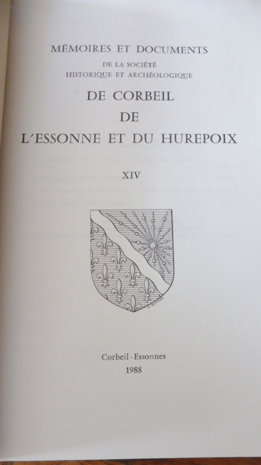 Mémoires et documents de la soc. archéologique Essonne et Hurepoix (Crocy) 1988