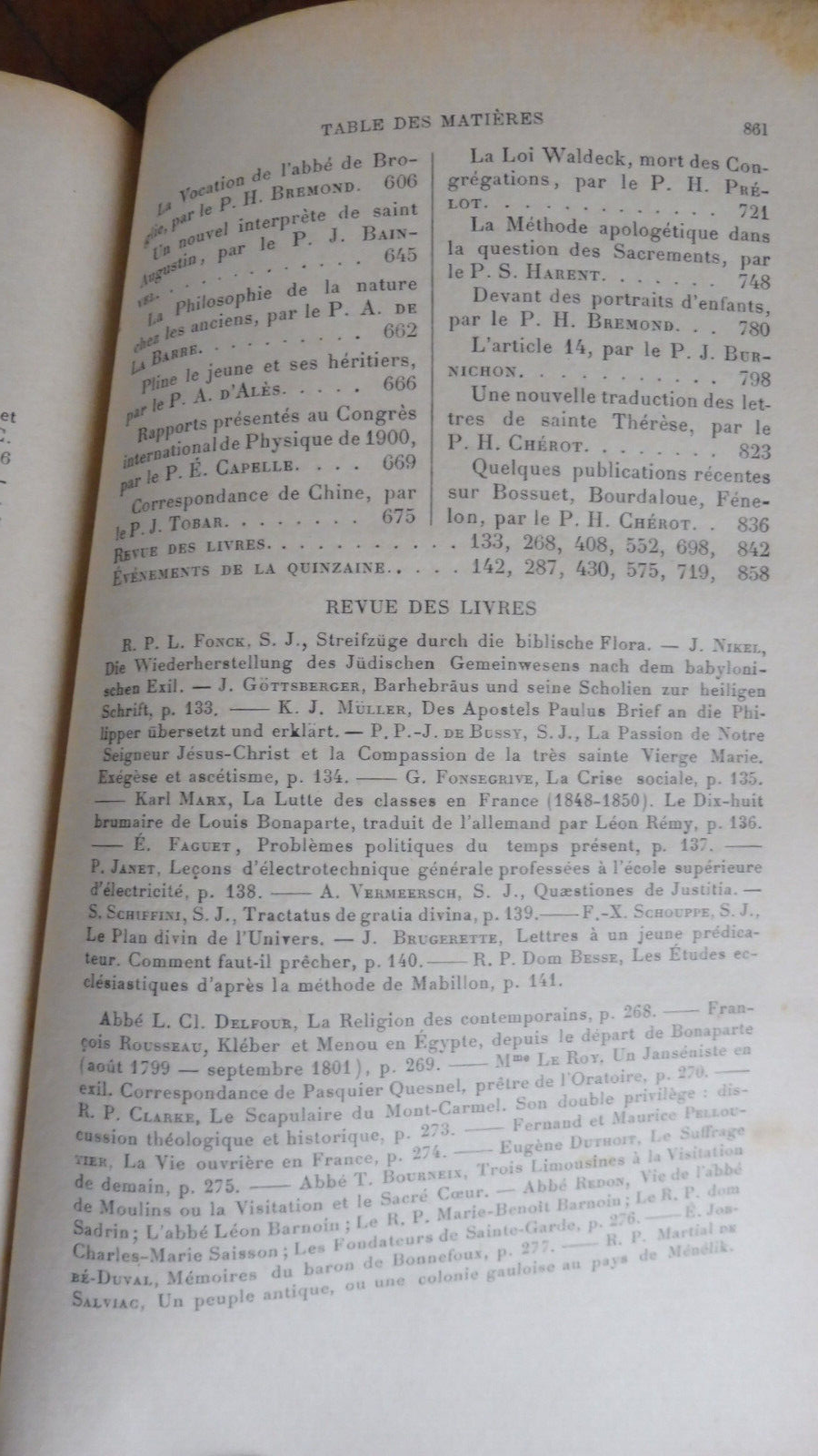 Etudes des jésuites avril, mai, juin 1901