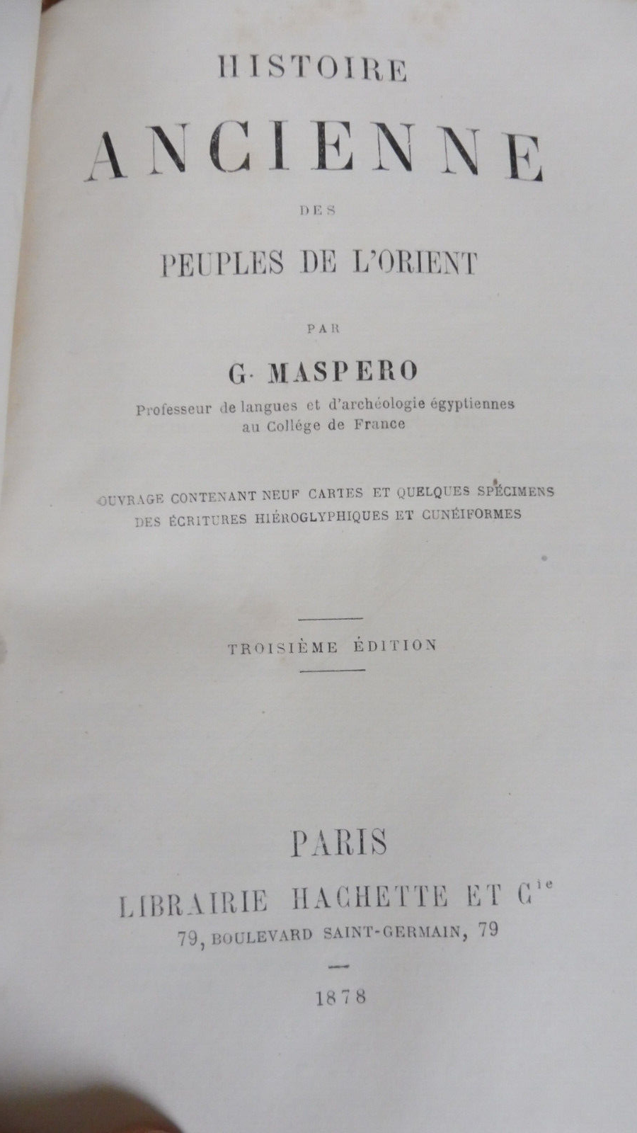 Histoire ancienne des peuples de l'Orient (G. Maspero) 1878