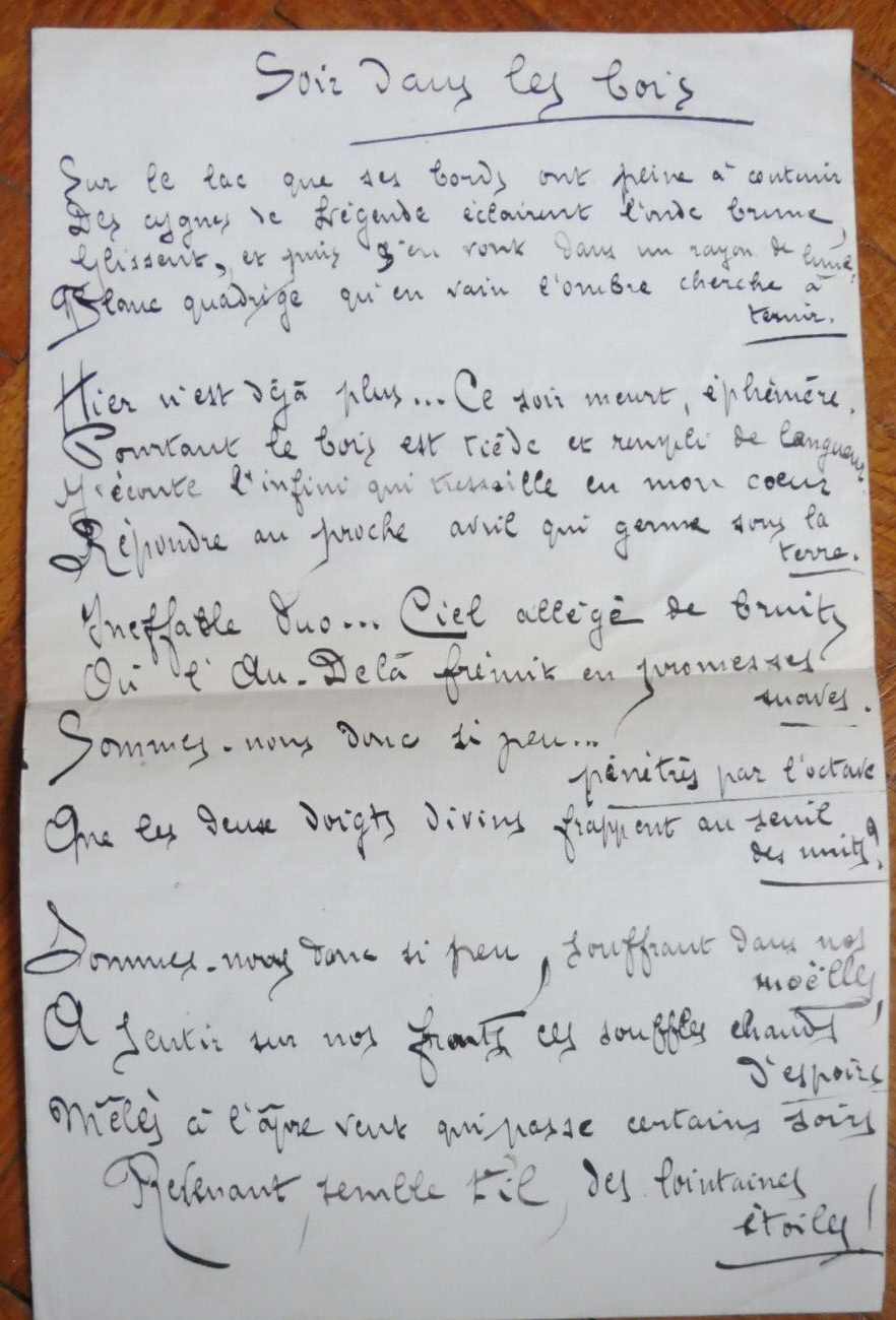 La Volupté de souffrir (Marthe Dupuy) 1906 + poème manuscrit