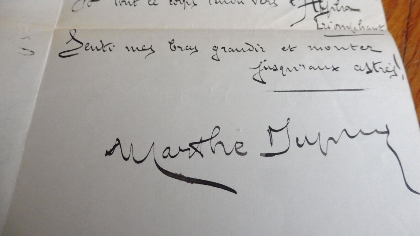 La Volupté de souffrir (Marthe Dupuy) 1906 + poème manuscrit