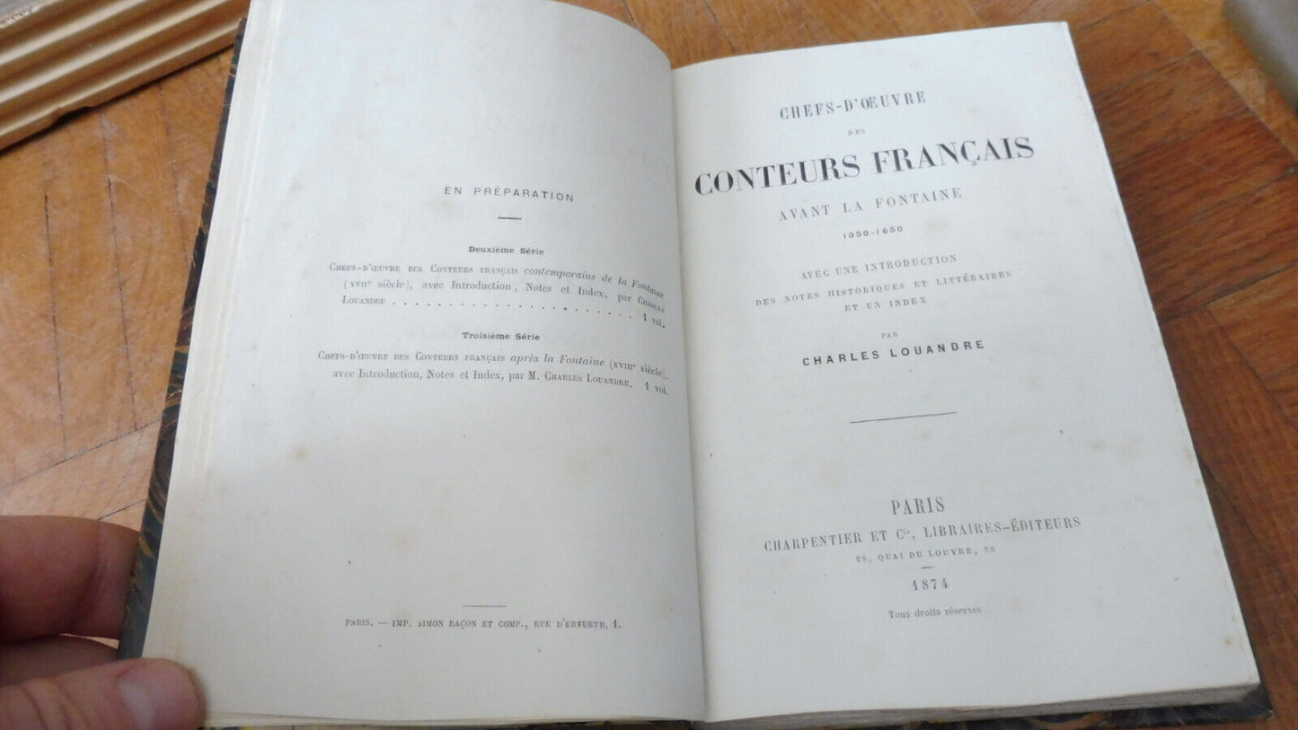 Chefs-d'oeuvre des conteurs français (Ch. Louandre) 1874 2 vol.