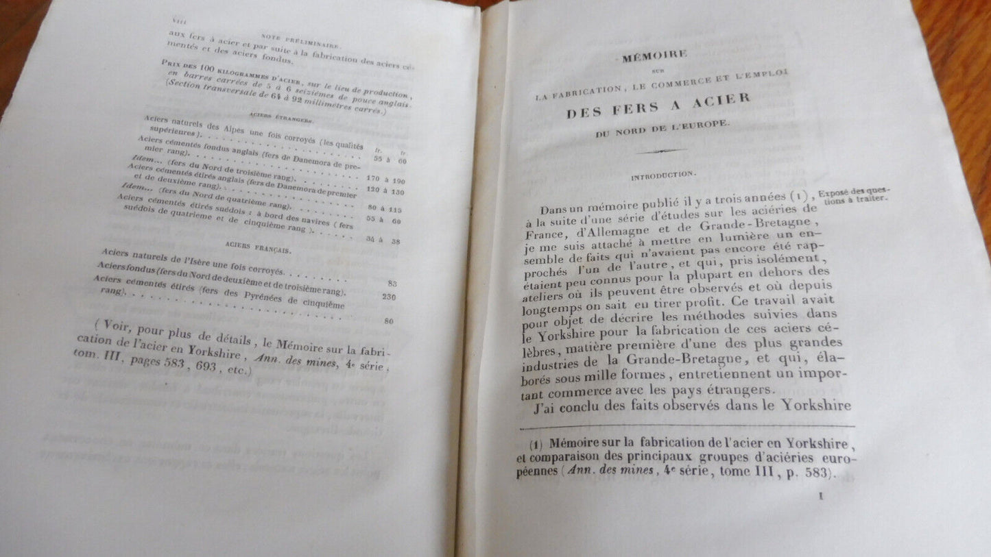 La Fabrication et le commerce des fers à acier (F. Le Play) 1846
