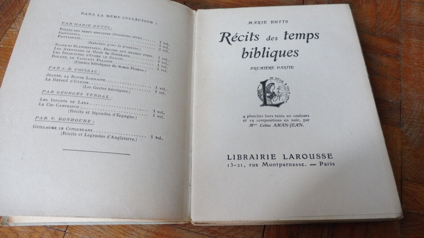 Récits des temps bibliques (M. Butts) 1930 illus. Aman-Jean 2 vol.