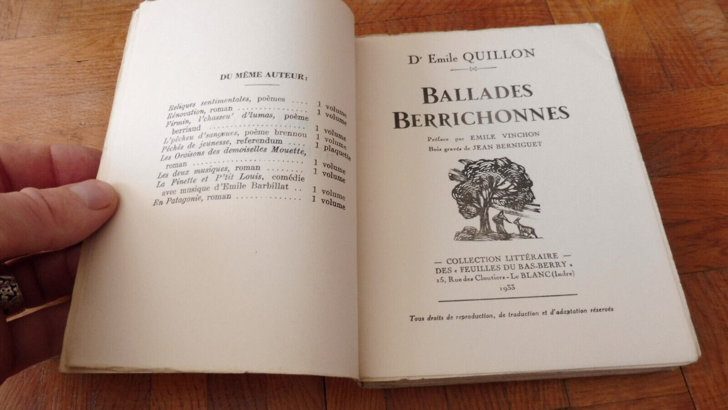 Ballades berrichonnes (Emile Guillon) 1933 illus. Berniguet NUMEROTE