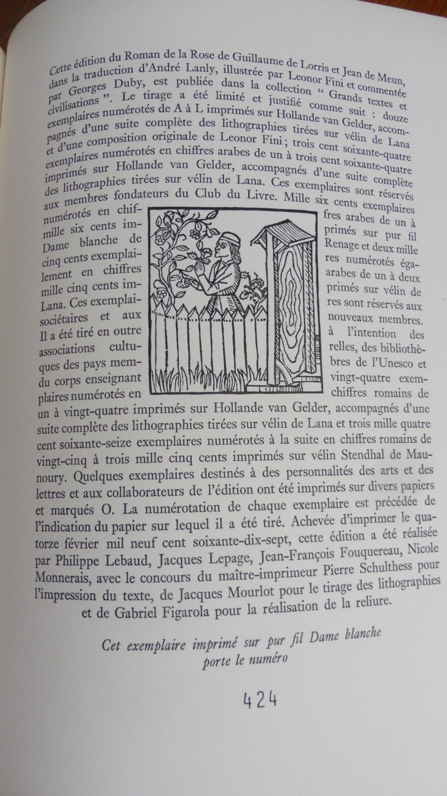 Le Roman de la rose (Guillaume de Lorris et Jean de Meun) 1976 illus. L. Fini
