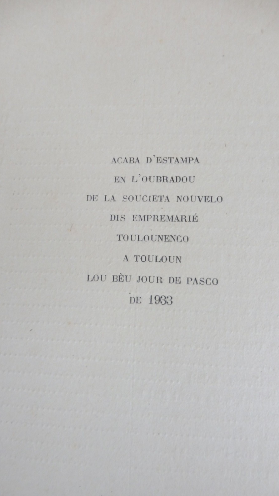 Prouvenço, luen de tu... (Albert Trouchet) 1933 NUMEROTE EO