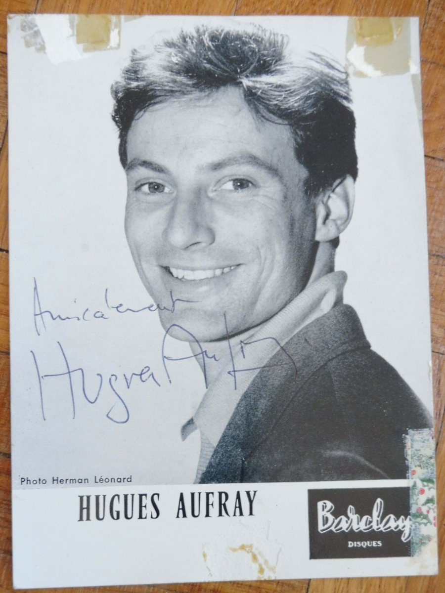 Photo signée Hugues Aufray 10x14 cm