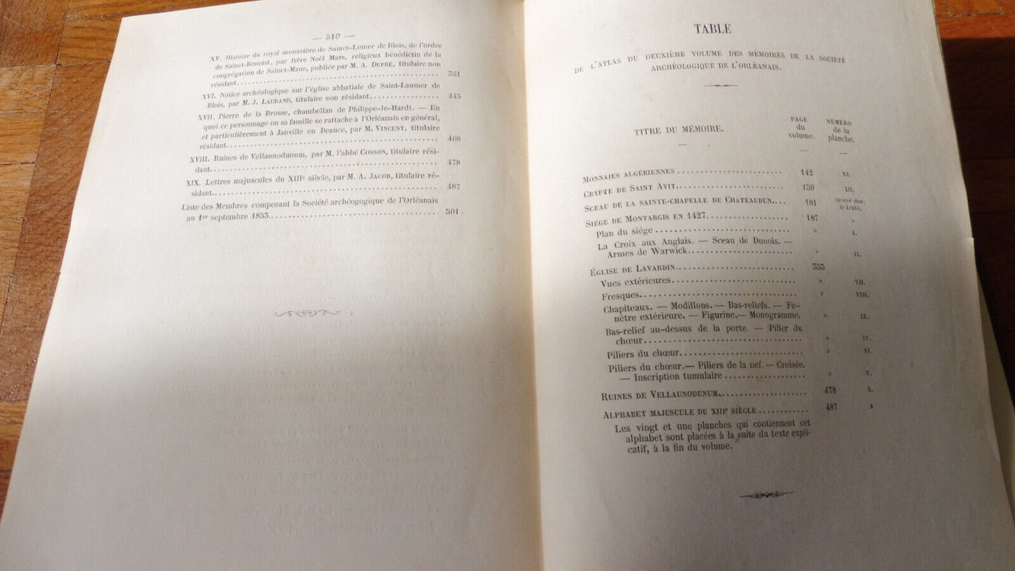 Mémoires de la Société archéologique de l'Orléanais 1853