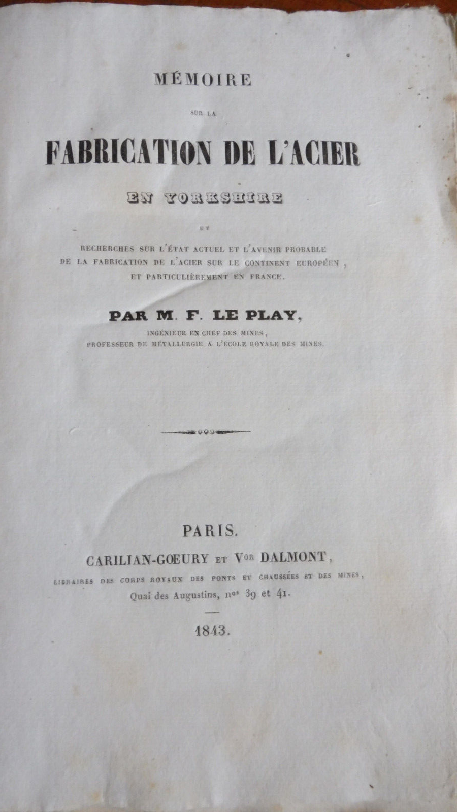 Fabrication de l'acier en Yorkshire (F. Le Play) 1843