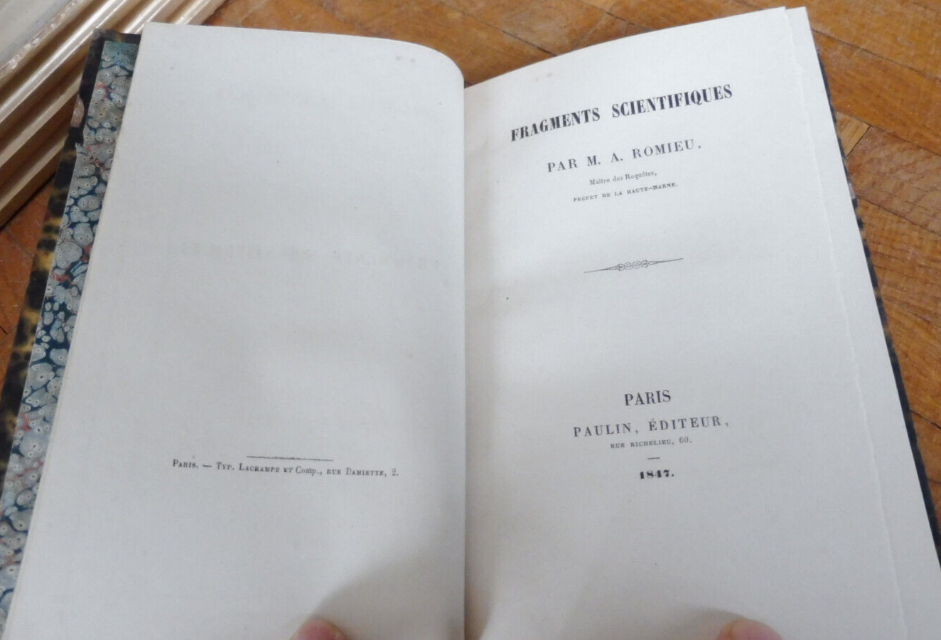 Fragments scientifiques (A. Romieu) 1847