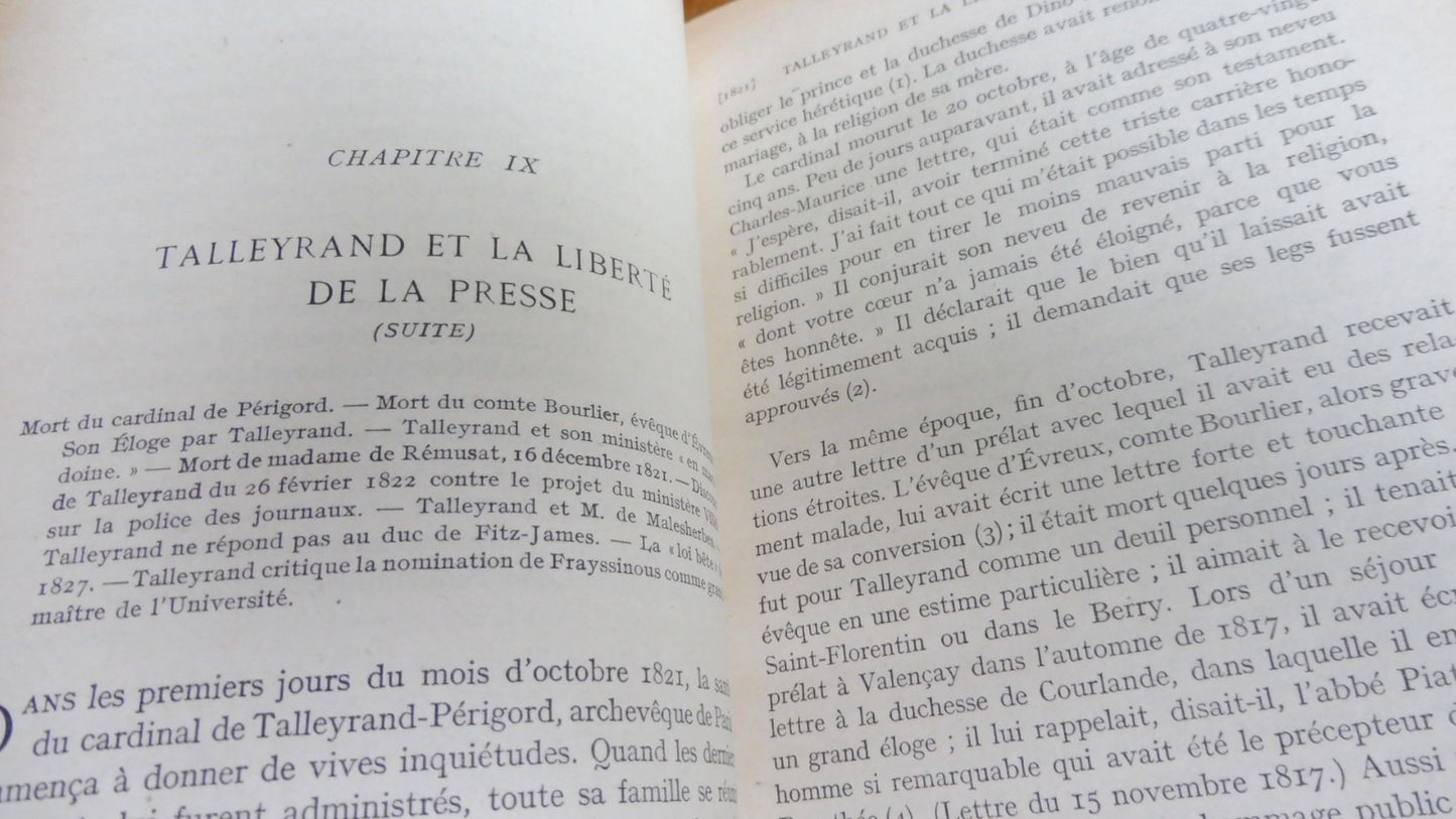 Talleyrand 1754-1838 (G. Lacour-Gayet) 1930 3 vol.