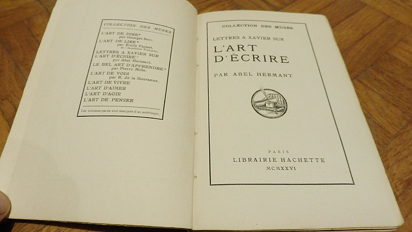 Lettres à Xavier sur l'Art d'écrire (Abel Hermant) 1926 EO