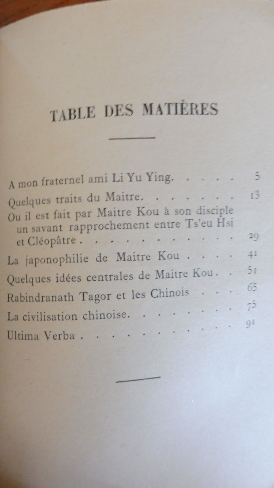 Un sage chinois Kou Hong Ming. Notes biographiques (Francis Borrey) 1930 ENVOI