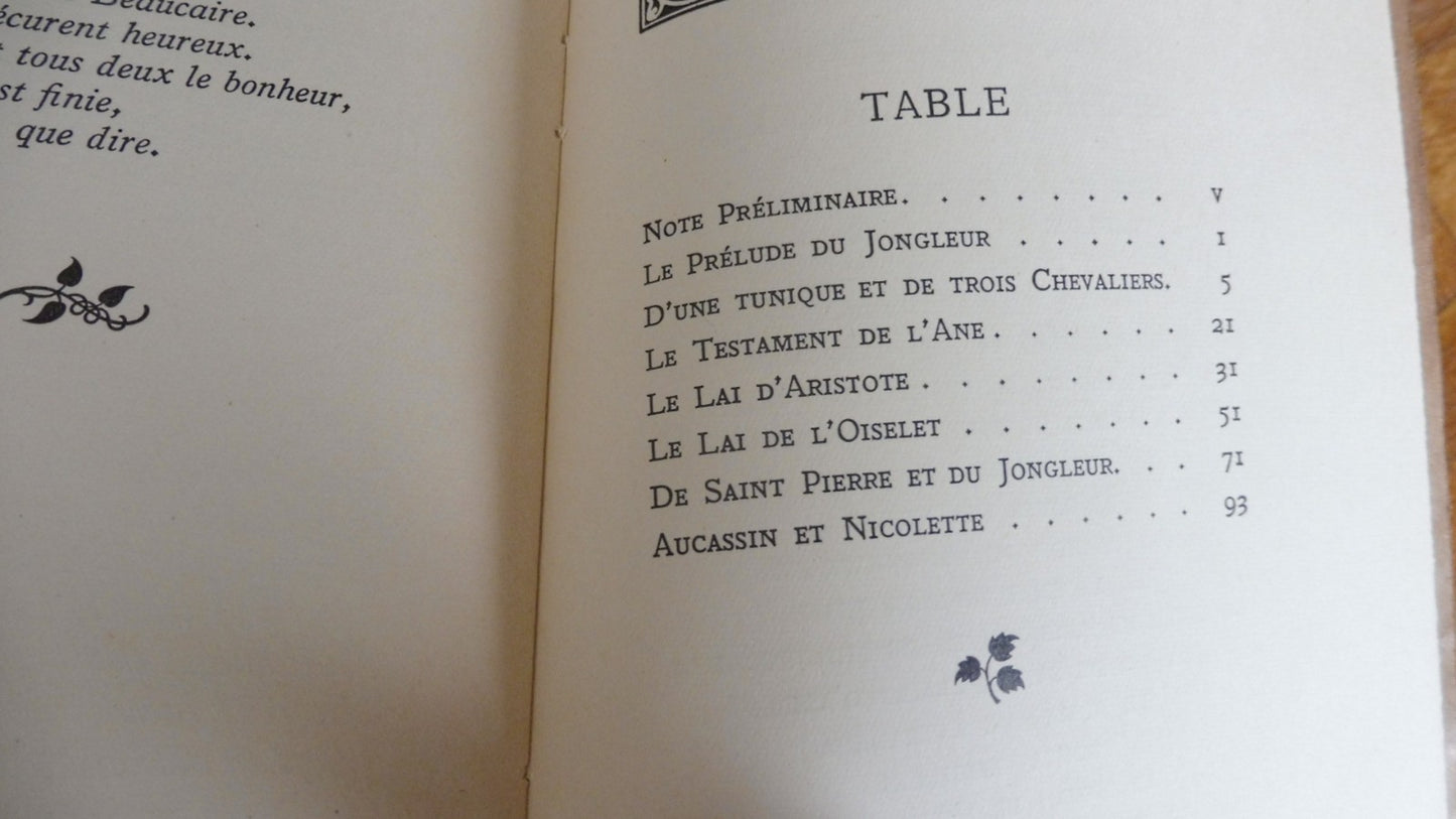 Contes du jongleur (Albert Pauphilet) 1930