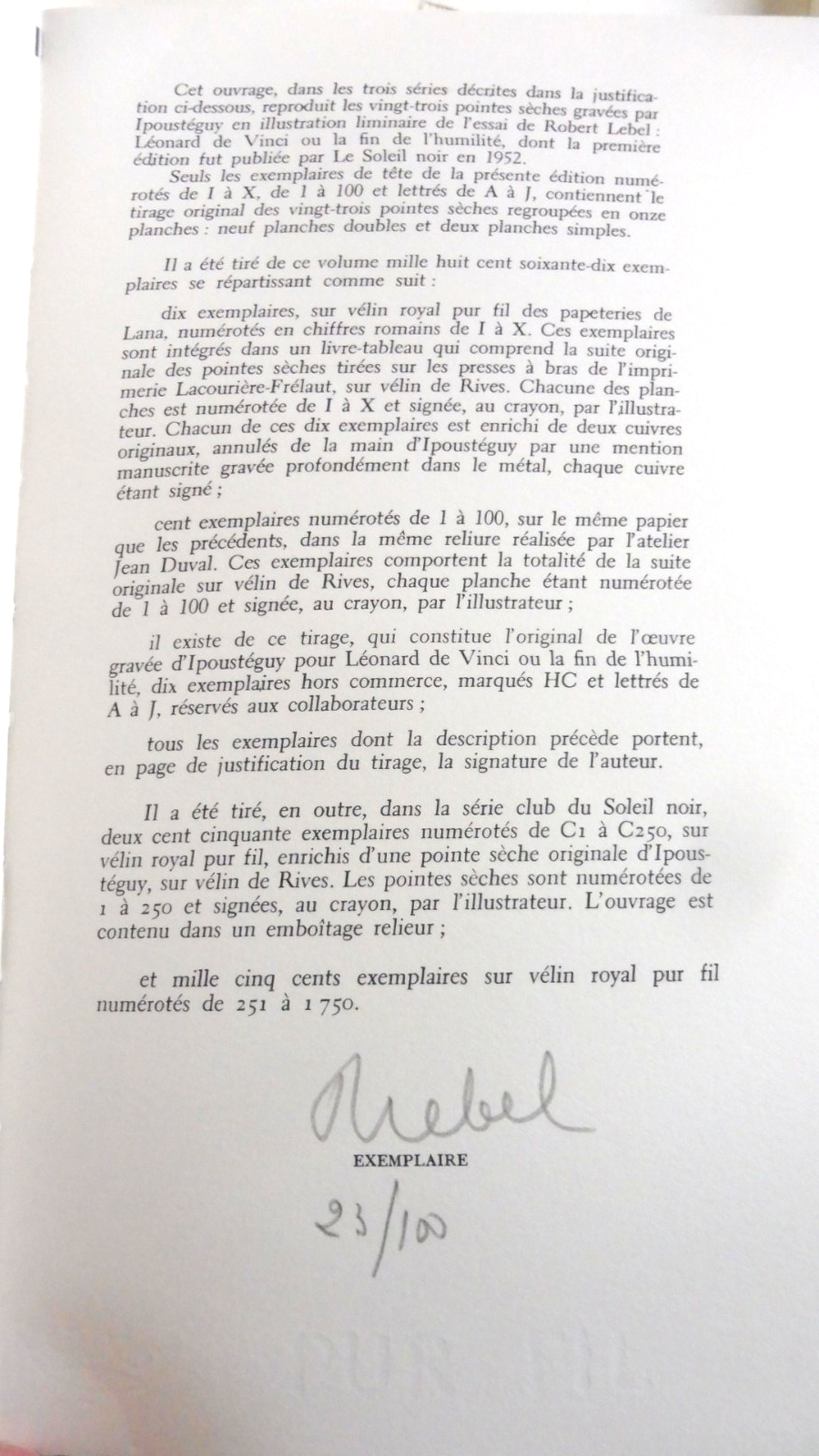 Léonard de Vinci ou la fin de l'humilité (Ipoustéguy et Lebel) 1974 GRAVURES